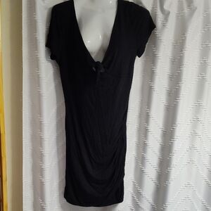 Black Tie Front V-neck Dress By Sweet Adelya Size Large